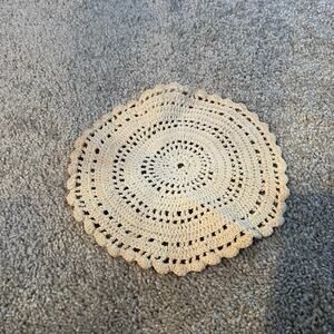 Vintage Handmade Small Round Doily Crochet Cotton